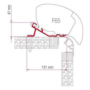 Montážní adaptér Fiamma pro markýzy F65s / F80s na karavany Bailey (sada 3 ks držáků 25 cm) 313824