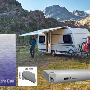 Markýza střešní kazetová Thule Omnistor 6300 4,5 m (stříbrný elox, safírově modrá) 313476
