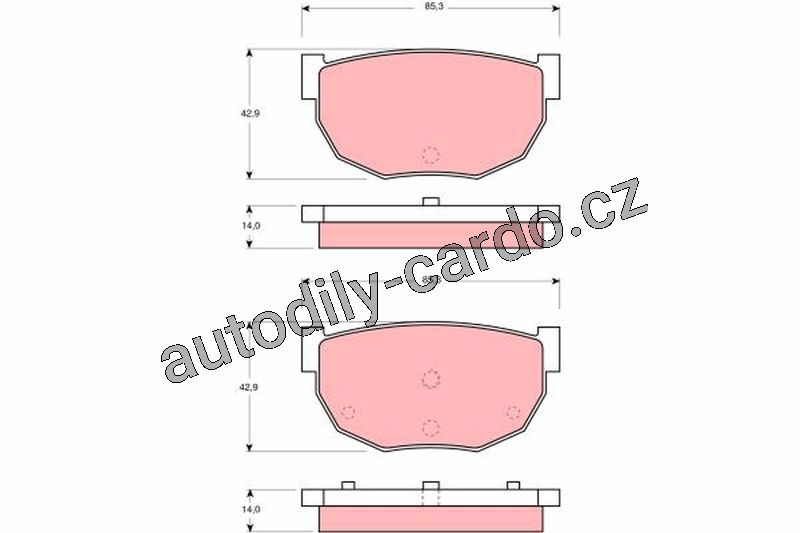 Sada brzdových destiček TRW GDB306 - NISSAN 300 ZX