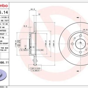 Brzdový kotouč BREMBO 08.5086.14 Brzdový kotouč BREMBO 08.5086.14