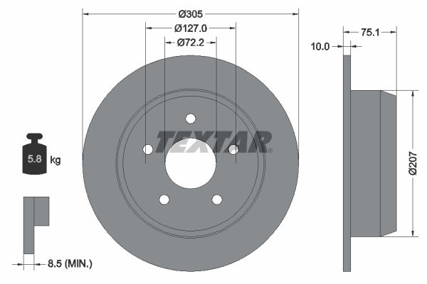 Brzdový kotouč TEXTAR 92113700
