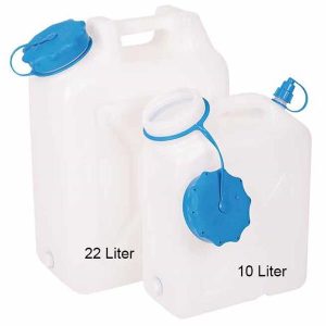Kanystr na vodu se širokým hrdlem 22 l HD-PE zaoblený s UV ochranou průměr otvoru 90 mm pro karavany a kempování 309664