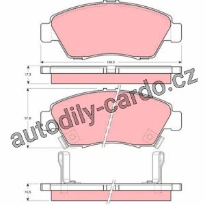 Sada brzdových destiček TRW GDB1183 – HONDA CIVIC