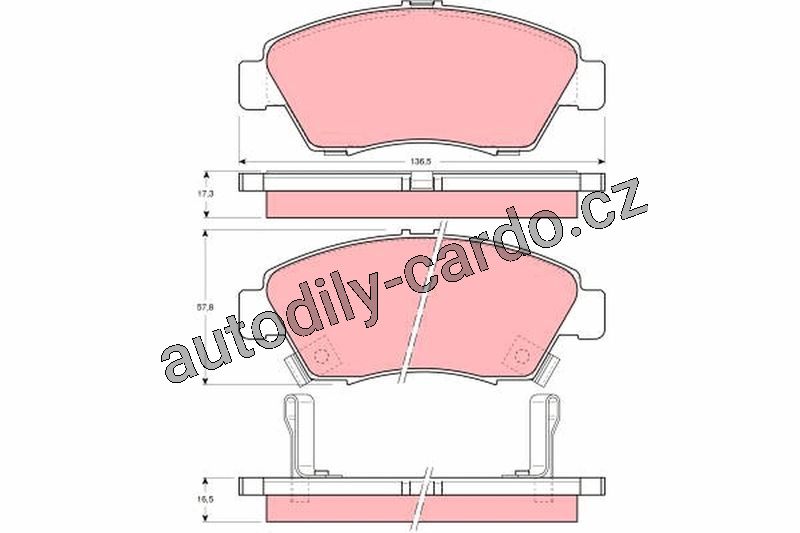Sada brzdových destiček TRW GDB1183 - HONDA CIVIC