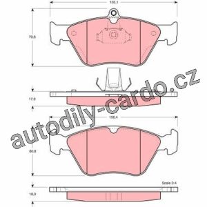 Sada brzdových destiček TRW GDB1166 – OPEL OMEGA