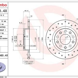 Brzdový kotouč BREMBO 08.9460.4X