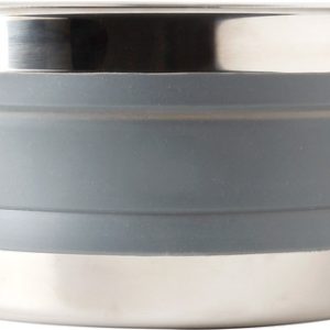 Hrnec skládací, silikonový Brunner Volcano, 24×4,5/14,5cm, šedý, se skleněnou poklicí 314595
