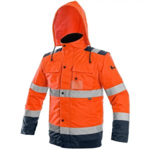 Bunda CXS LUTON výstražná, zateplená, 2v1, do pasu, oranžovo-modrá, vel. 3XL 742702 Bunda CXS LUTON výstražná, zateplená, 2v1, do pasu, oranžovo-modrá, vel. 3XL 742702