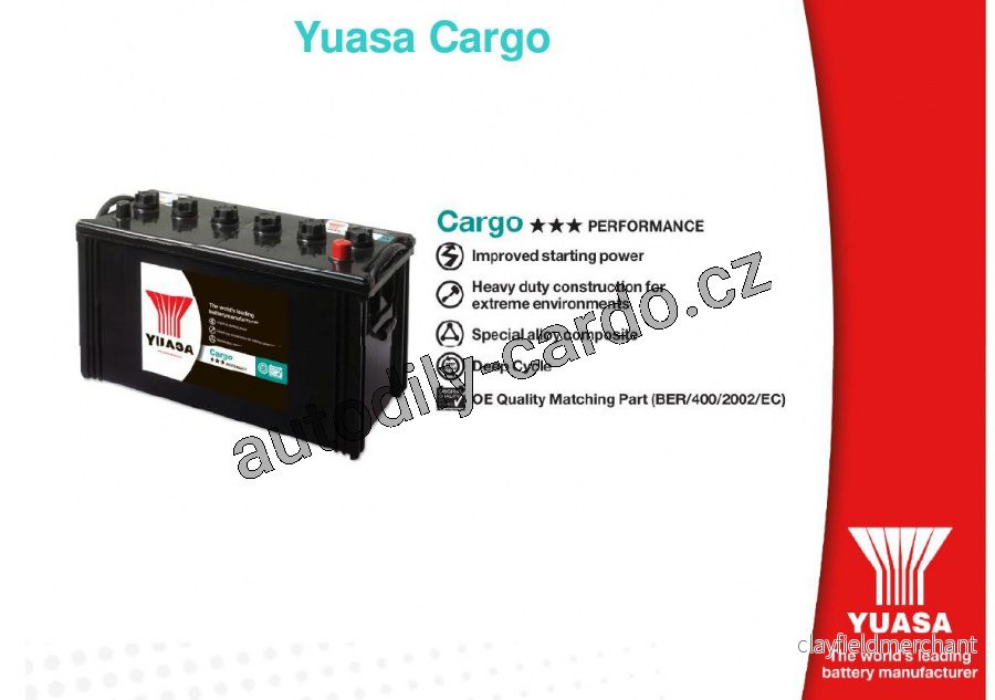 Autobaterie YUASA 451 CARGO 224Ah 1080A 6V P+ /395x172x235/