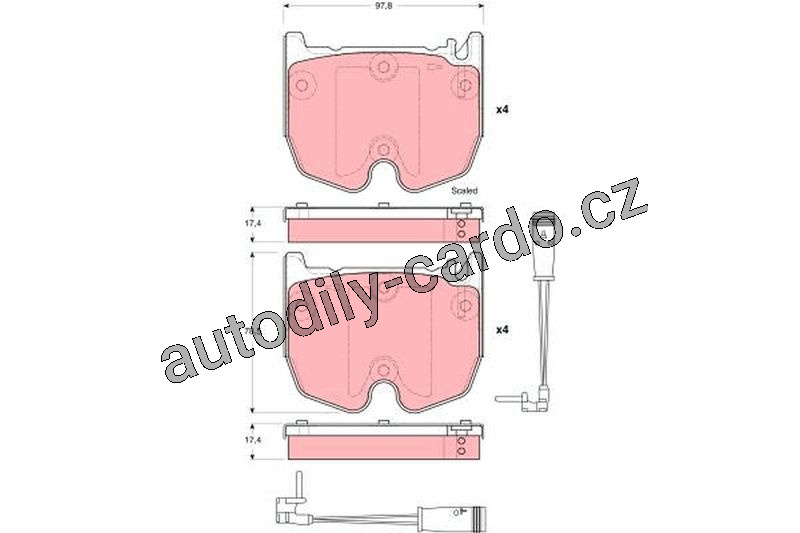 Sada brzdových destiček TRW GDB1599 - MERCEDES MB E