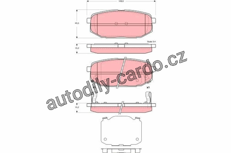 Sada brzdových destiček TRW GDB3384 - HYUNDAI ELANTRA