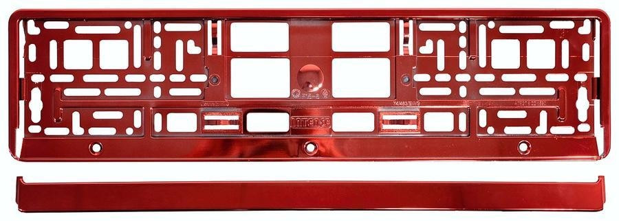 Podložka pod SPZ metalická, červená - komplet 745121