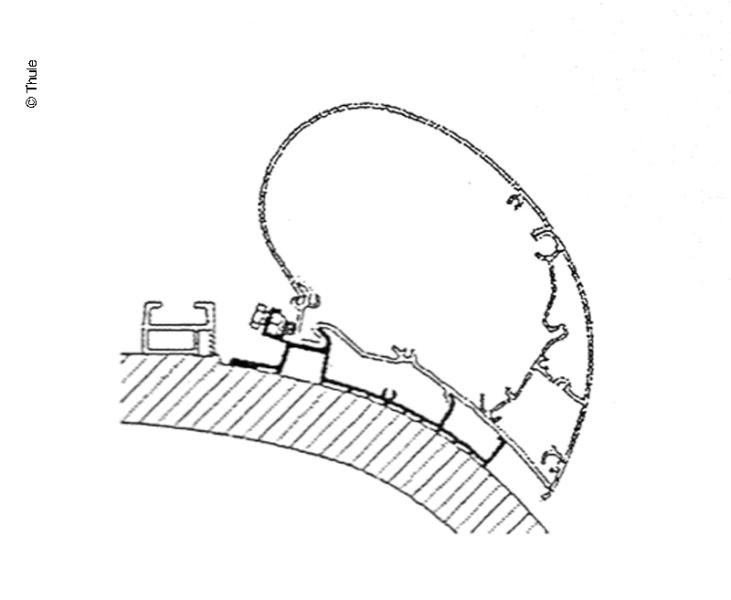 Adaptér Thule pro střešní montáž markýz řady 6 na Carthago Chic (do r. v. 2014), 400 cm 315393