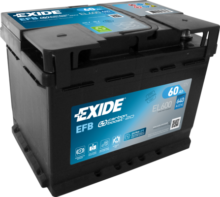 EX EL600 60Ah P,s.p.530A,EXIDE EFB,12V,242x175x190 157823