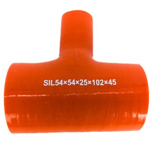Hadice silikonová spojka T, průměr 54x54x25 mm, délka 102×45 mm, oranžová 731973