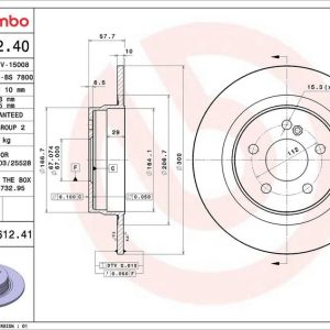 Brzdový kotouč BREMBO 08.A612.41