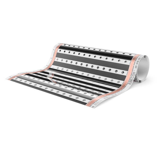 Fólie topná podlahová Ebeco 43 cm × 5 m (nízkoprofilová vyhřívací fólie pro podlahové temperování karavanů a obytných vozů, tloušťka 0,3 mm) 308147