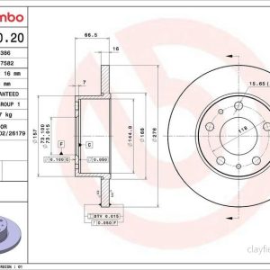 Brzdový kotouč BREMBO 08.7300.20