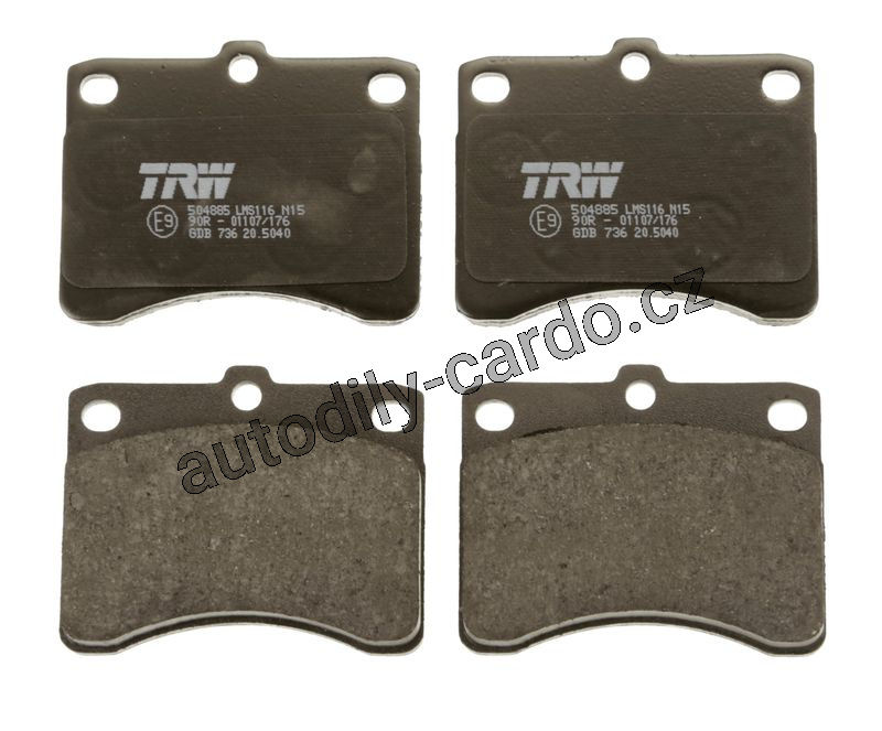 Sada brzdových destiček TRW GDB736 - DAIHATSU CUORE