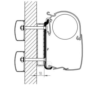 Adaptér stěnový pro markýzy Thule Omnistor řady 5 Dethleffs Globebus délka 300 cm 312556 Adaptér stěnový pro markýzy Thule Omnistor řady 5 Dethleffs Globebus délka 300 cm 312556