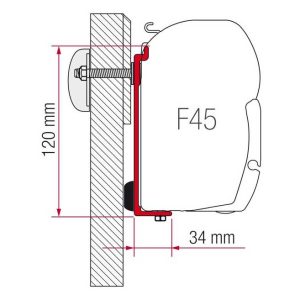 Adaptér montážní Fiamma Kit Chausson / Challenger pro markýzy F65 (3dílná sada držáků: 2× 8 cm, 1× 40 cm) 315843