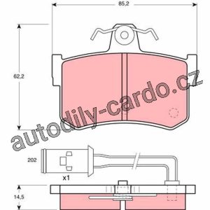Sada brzdových destiček TRW GDB486 – ROVER 800