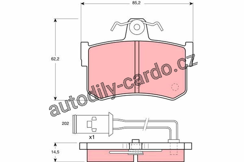 Sada brzdových destiček TRW GDB486 - ROVER 800
