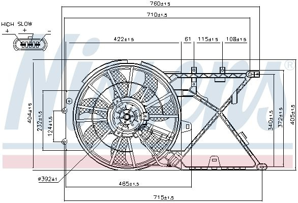 Ventilátor chladiče NISSENS 85210