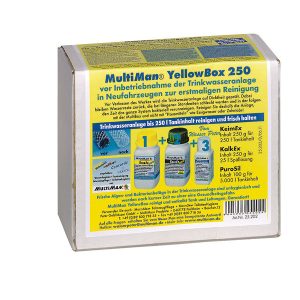 Sada pro uvedení vodního systému do provozu MultiMan YellowBox 250 čištění dezinfekce a odvápnění rozvodů pitné vody 312109 Sada pro uvedení vodního systému do provozu MultiMan YellowBox 250 čištění dezinfekce a odvápnění rozvodů pitné vody 312109