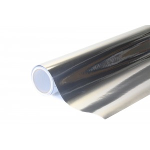 Vzorek - Chromovaná zrcadlová 3vrstvá stříbrná polepová fólie 10x20cm - interiér/exteriér SCH01-vz