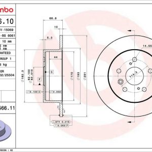 Brzdový kotouč BREMBO 08.B566.11