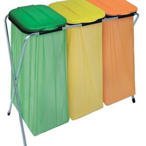 Stojan na tříděný odpad ECOFIX 3 Trio – 3 pytle, pozinkovaný rám, pro domácnost i zahradu 750685
