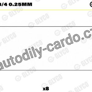 Ojniční ložisko GLYCO 71-3728/4 0,25MM – sada