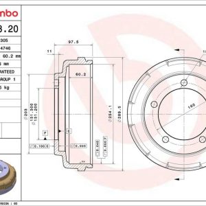 Brzdový buben BREMBO 14.7098.20