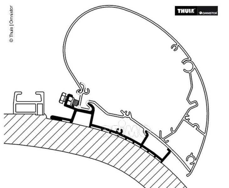 Adaptér střešní Thule pro markýzy Omnistor, Carthago Chic (do r. v. 2014), 5,5 m 312568