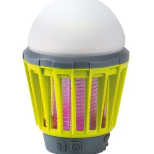 Lampa kempinková LED dobíjecí s lapačem hmyzu a sklopným hákem limetková Carbest 312082
