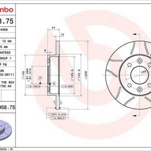 Brzdový kotouč BREMBO MAX 08.2958.75