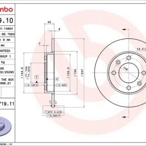Brzdový kotouč BREMBO 08.9719.11