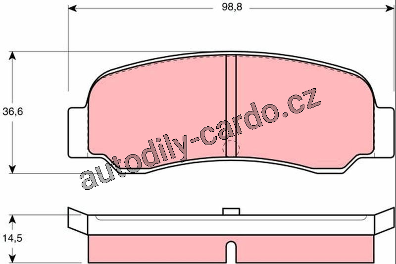 Sada brzdových destiček TRW GDB209 - MITSUBISHI