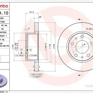 Brzdový kotouč BREMBO 08.7219.10 Brzdový kotouč BREMBO 08.7219.10