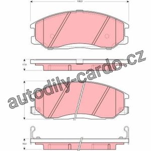 Sada brzdových destiček TRW GDB3257 – HYUNDAI XG