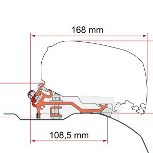 Sada adaptérů Fiamma pro markýzy F80s/F85L (Ducato H2, bez panoramatického okna) – stříbrná 305965