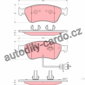 Sada brzdových destiček TRW GDB1598 – AUDI S8 QUATTRO