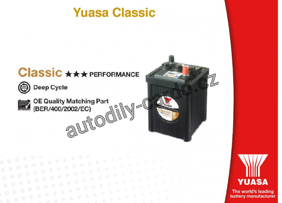 Autobaterie YUASA 531 CLASSIC 135Ah 630A 6V P+ /319x175x230/