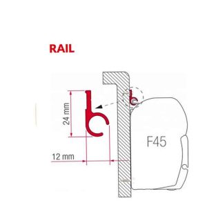 Lišta montážní adaptér střešní galerie délka 300 cm hliníková Fiamma pro obytná auta a karavany 316286