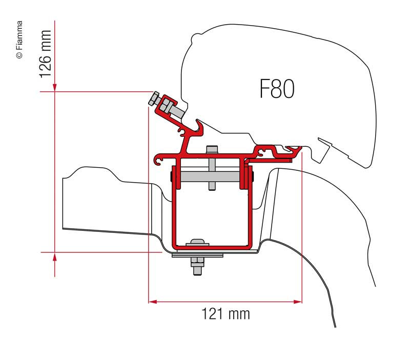 Sada adaptérů Fiamma pro markýzu na VW Crafter a MAN TGE L3/H3 (od r. v. 2017) 312683